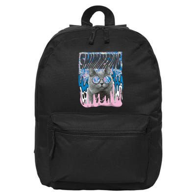 Dazed Cat With Glasses 16 in Basic Backpack