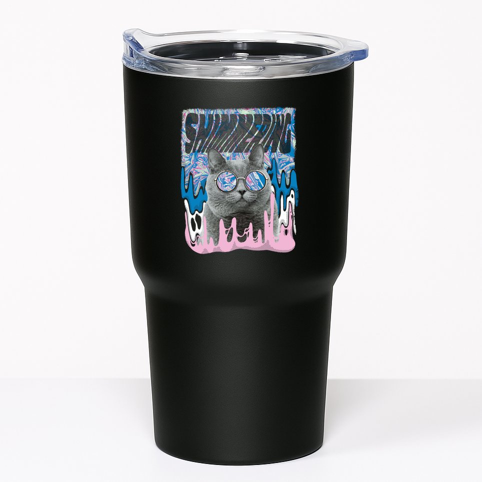 Dazed Cat With Glasses Tumbler