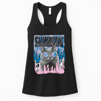 Dazed Cat With Glasses Womens Tank Top