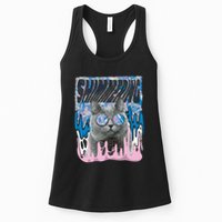 Dazed Cat With Glasses Womens Tank Top