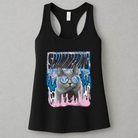 Dazed Cat With Glasses Womens Tank Top
