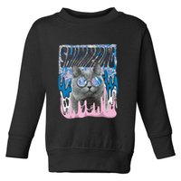 Dazed Cat With Glasses Toddler Sweatshirt