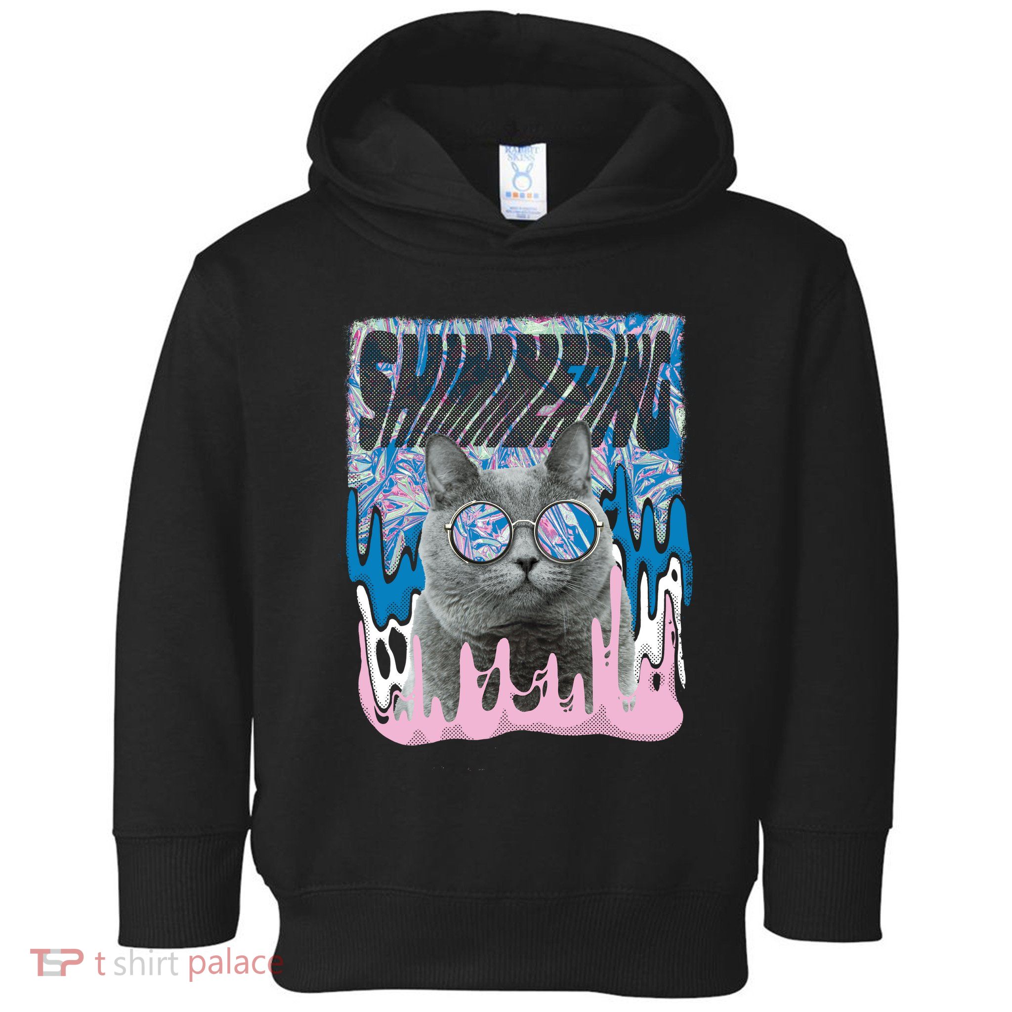Dazed Cat With Glasses Toddler Hoodie