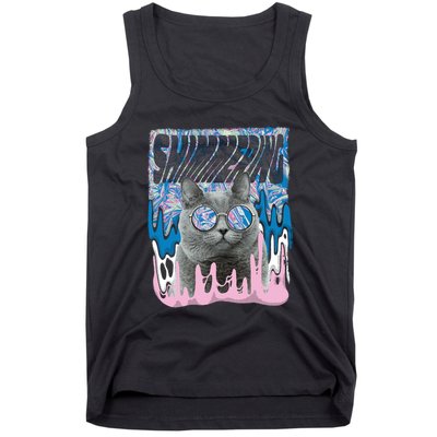 Dazed Cat With Glasses Tank Top