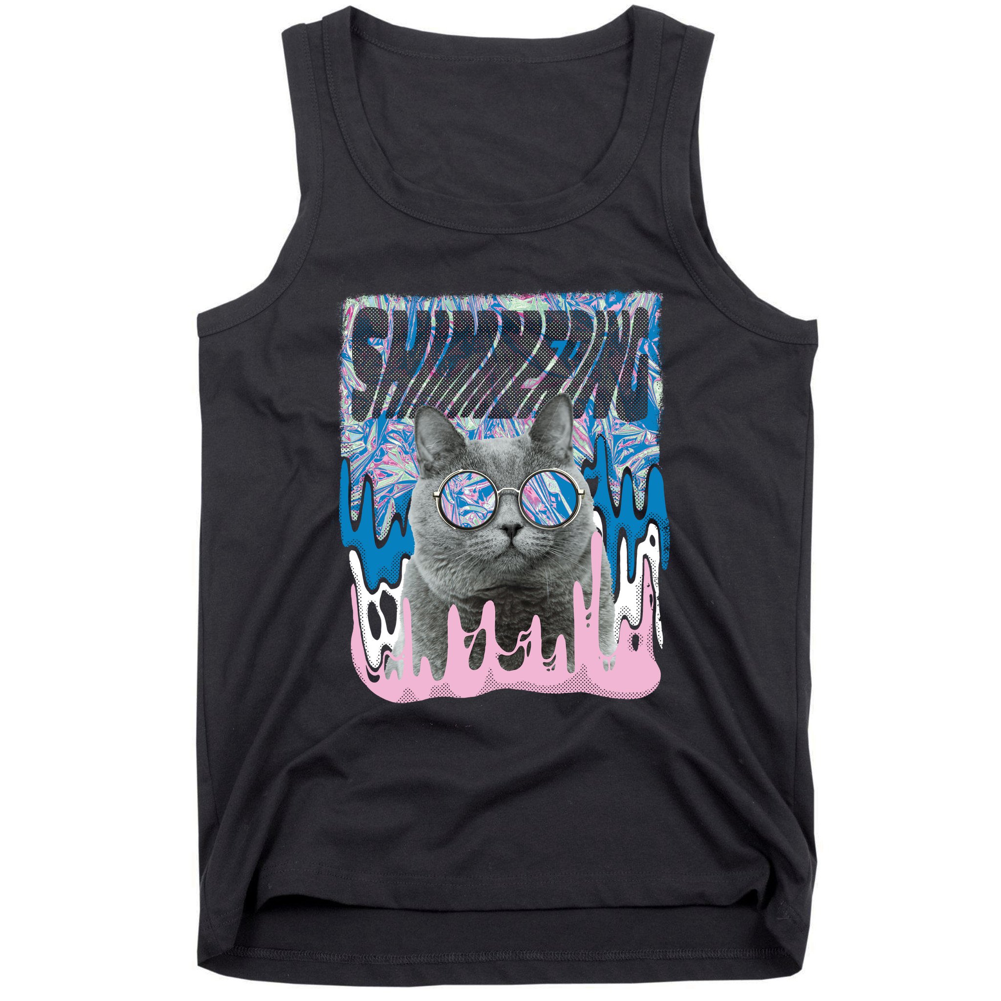 Dazed Cat With Glasses Tank Top
