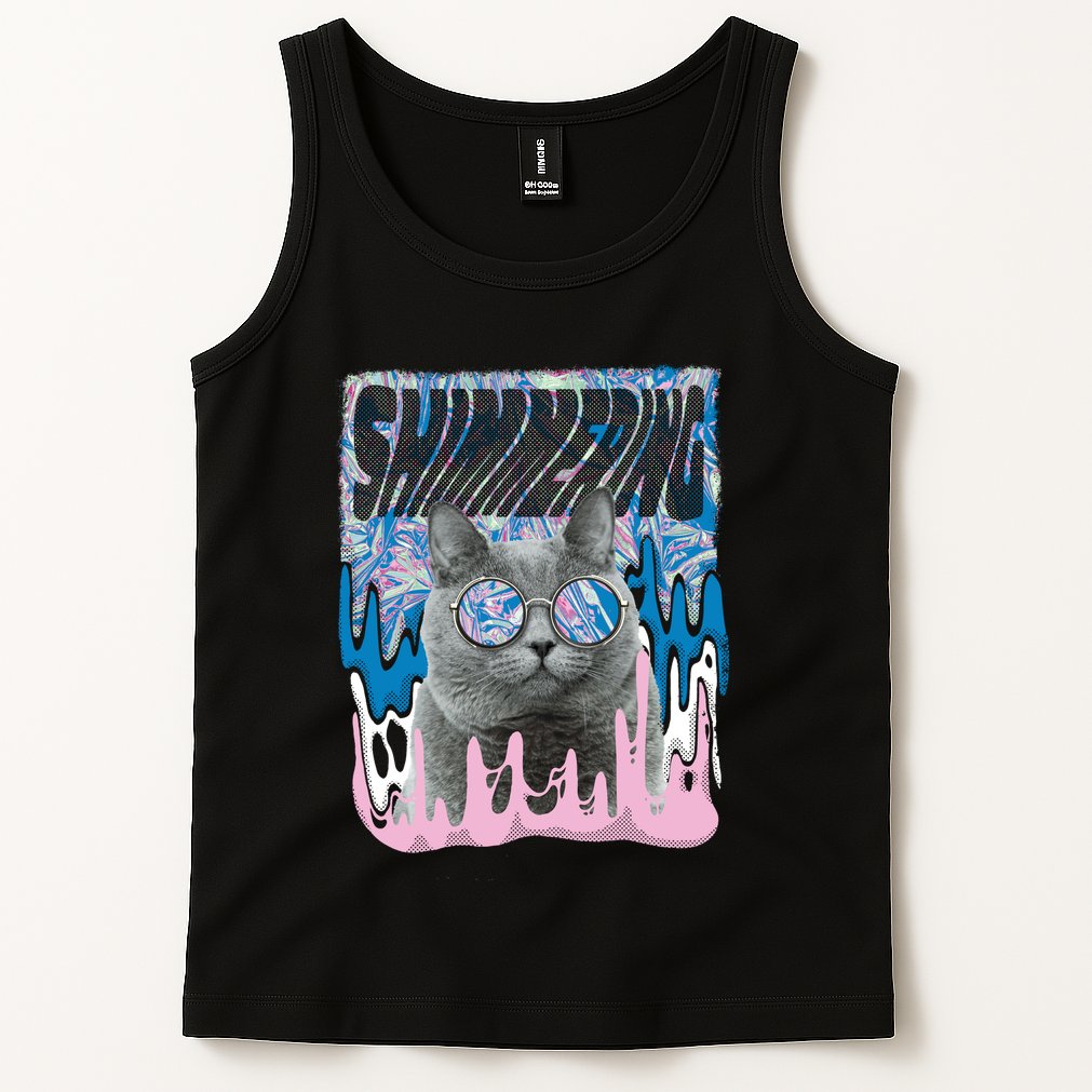 Dazed Cat With Glasses Tank Top