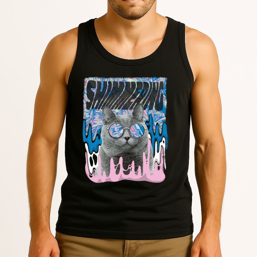 Dazed Cat With Glasses Tank Top