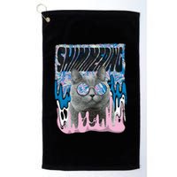 Dazed Cat With Glasses Golf Towel