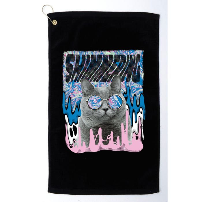 Dazed Cat With Glasses Golf Towel