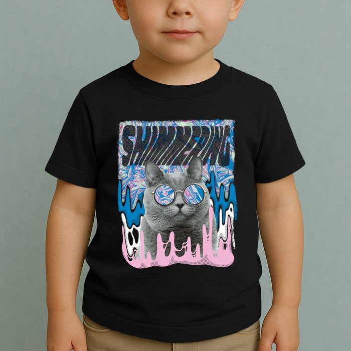 Dazed Cat With Glasses Toddler T-Shirt