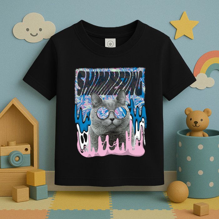 Dazed Cat With Glasses Toddler T-Shirt