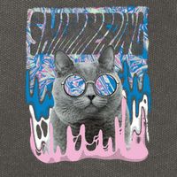 Dazed Cat With Glasses Cotton Canvas Backpack