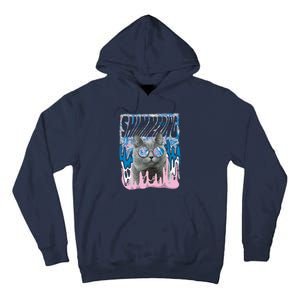 Dazed Cat With Glasses Tall Hoodie