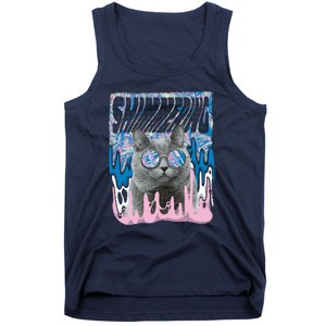 Dazed Cat With Glasses Tank Top