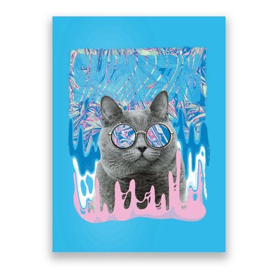 Dazed Cat With Glasses Poster