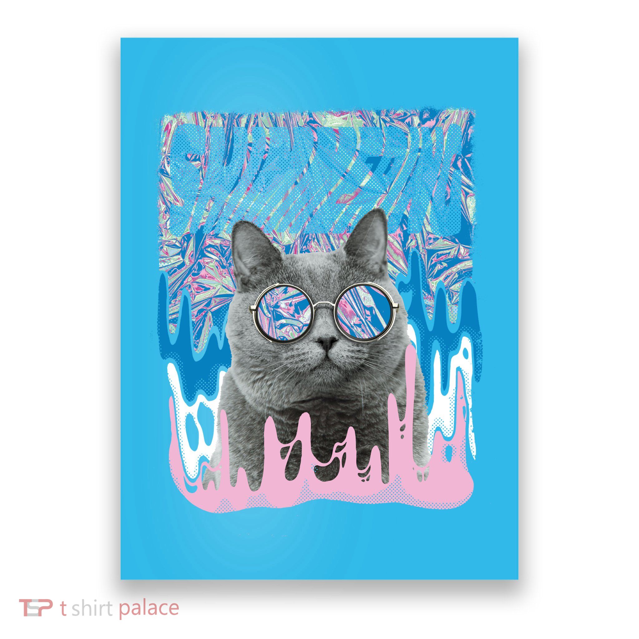 Dazed Cat With Glasses Poster