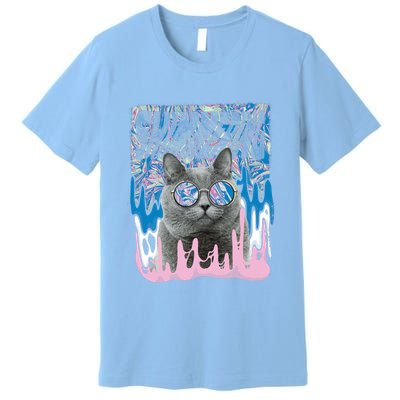 Dazed Cat With Glasses Premium T-Shirt