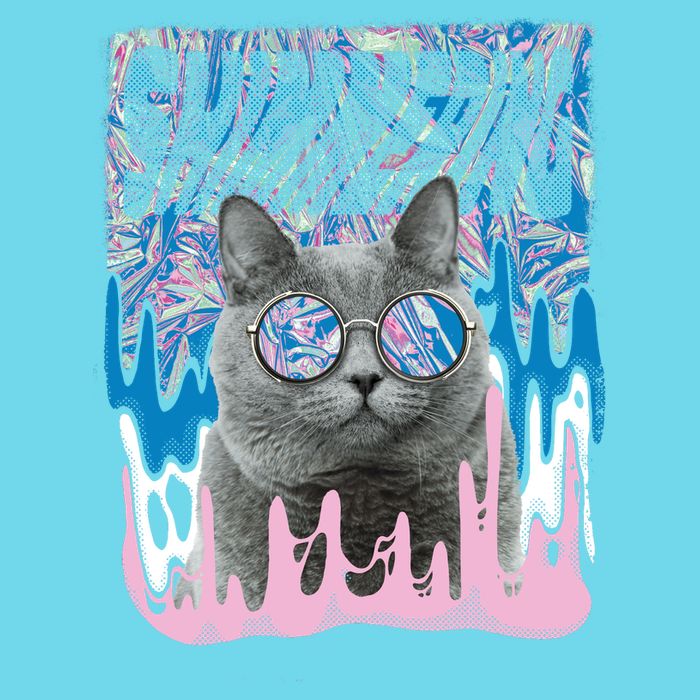 Dazed Cat With Glasses Women's V-Neck T-Shirt