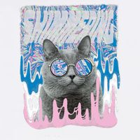 Dazed Cat With Glasses Garment-Dyed Sweatshirt