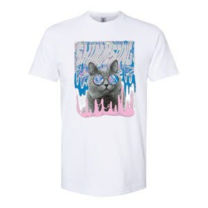 Dazed Cat With Glasses Softstyle CVC T-Shirt