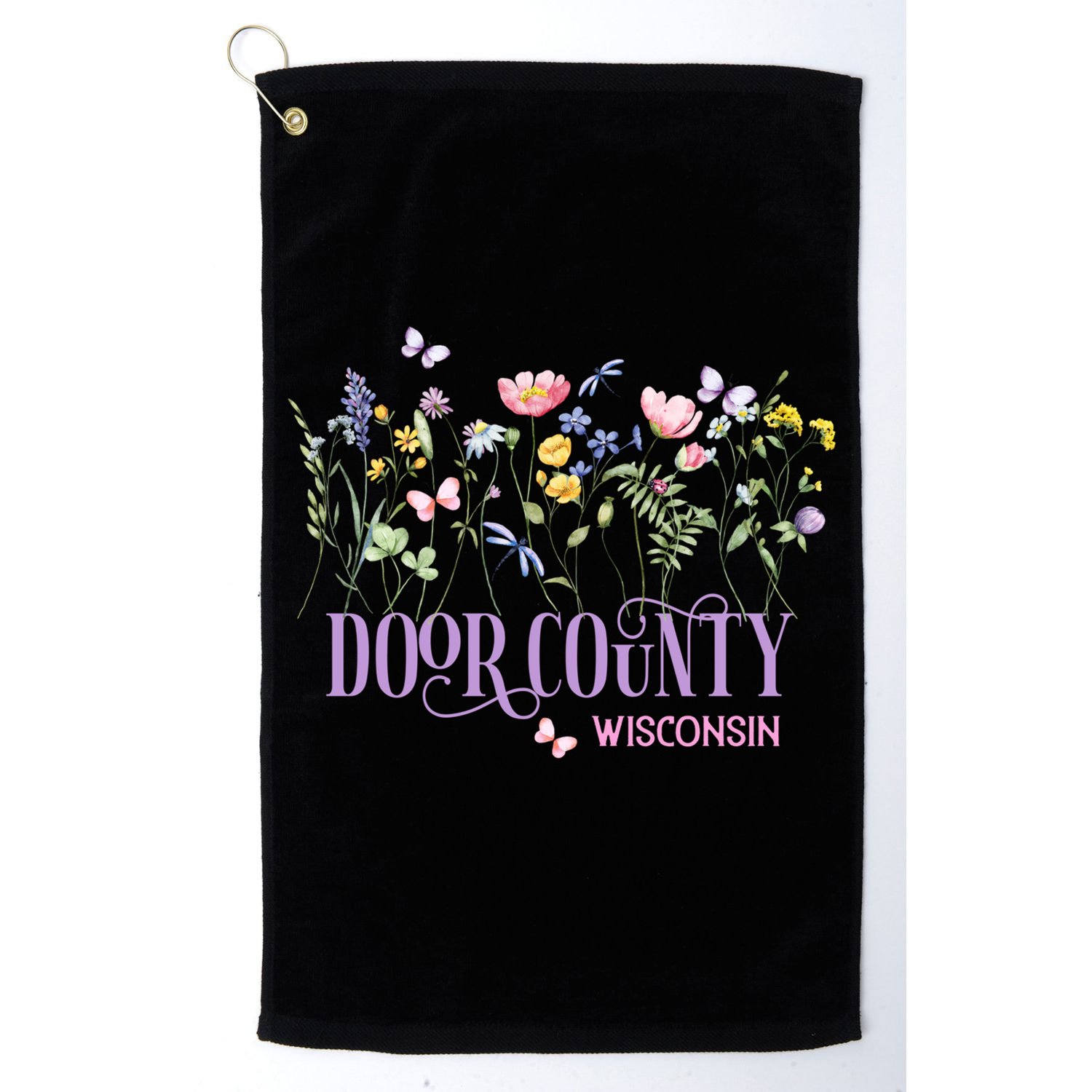 Door County Wisconsin Wildflowers Summer Vacation Souvenir Gift Golf Towel