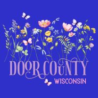 Door County Wisconsin Wildflowers Summer Vacation Souvenir Gift V-Neck T-Shirt