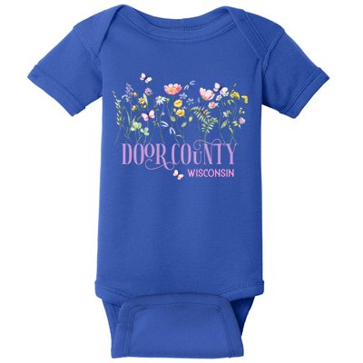 Door County Wisconsin Wildflowers Summer Vacation Souvenir Gift Baby Bodysuit
