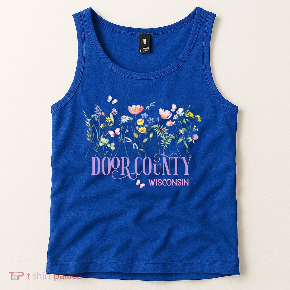 Door County Wisconsin Wildflowers Summer Vacation Souvenir Gift Tank Top