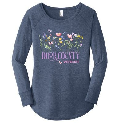 Door County Wisconsin Wildflowers Summer Vacation Souvenir Gift Women's Perfect Tri Tunic Long Sleeve Shirt