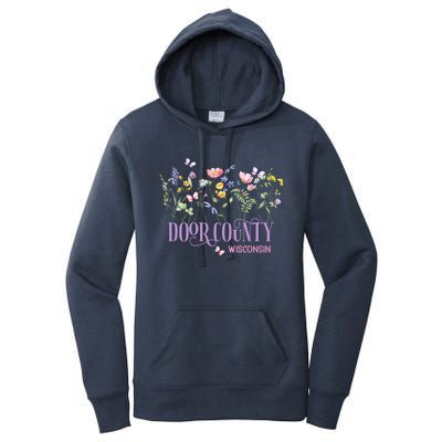 Door County Wisconsin Wildflowers Summer Vacation Souvenir Gift Women's Pullover Hoodie