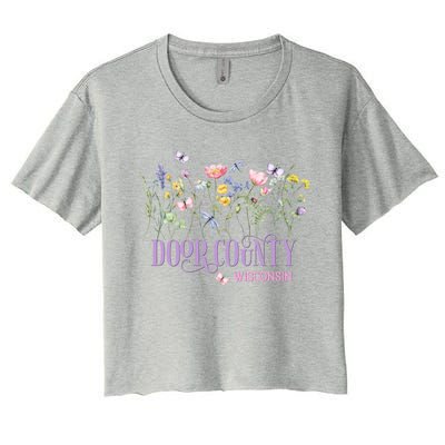 Door County Wisconsin Wildflowers Summer Vacation Souvenir Gift Women's Crop Top Tee