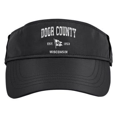 Door County Wi Vintage Nautical Boat Anchor Flag Sports Gift Adult Drive Performance Visor