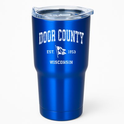 Door County Wi Vintage Nautical Boat Anchor Flag Sports Gift Tumbler