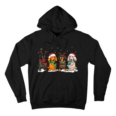 Dachshund Christmas Weiner Dog Christmas Pajamas For Women Hoodie