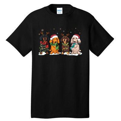 Dachshund Christmas Weiner Dog Christmas Pajamas For Women Tall T-Shirt