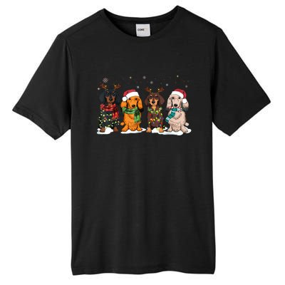 Dachshund Christmas Weiner Dog Christmas Pajamas For Women Tall Fusion ChromaSoft Performance T-Shirt