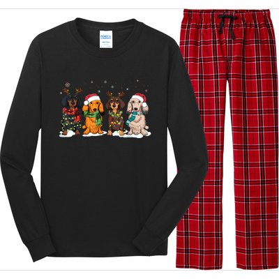 Dachshund Christmas Weiner Dog Christmas Pajamas For Women Long Sleeve Pajama Set