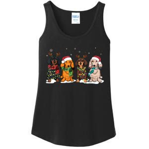 Dachshund Christmas Weiner Dog Christmas Pajamas For Women Ladies Essential Tank