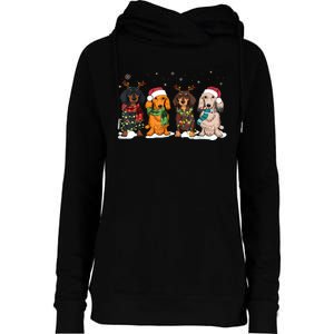 Dachshund Christmas Weiner Dog Christmas Pajamas For Women Womens Funnel Neck Pullover Hood