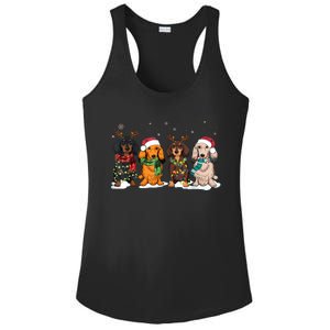 Dachshund Christmas Weiner Dog Christmas Pajamas For Women Ladies PosiCharge Competitor Racerback Tank