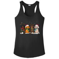 Dachshund Christmas Weiner Dog Christmas Pajamas For Women Ladies PosiCharge Competitor Racerback Tank