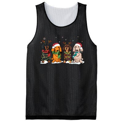 Dachshund Christmas Weiner Dog Christmas Pajamas For Women Mesh Reversible Basketball Jersey Tank