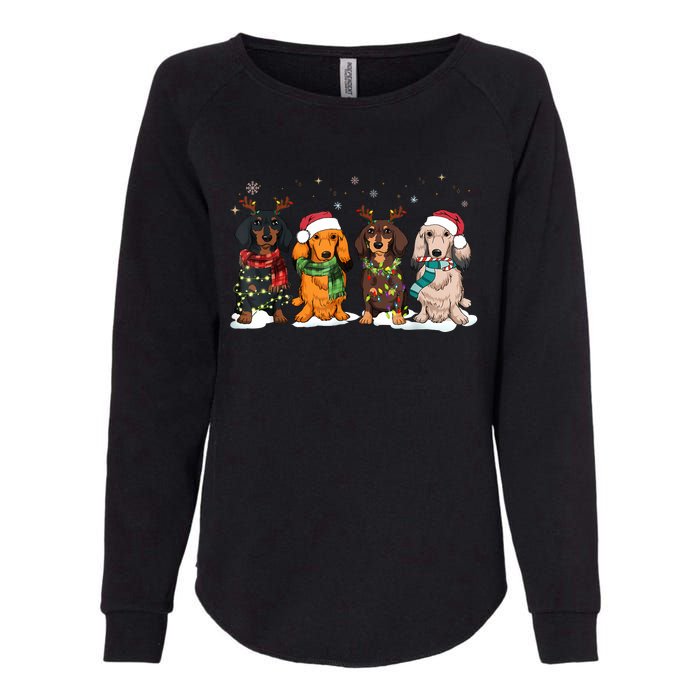 Dachshund Christmas Weiner Dog Christmas Pajamas For Women Womens California Wash Sweatshirt