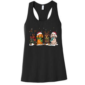 Dachshund Christmas Weiner Dog Christmas Pajamas For Women Women's Racerback Tank