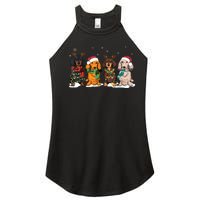 Dachshund Christmas Weiner Dog Christmas Pajamas For Women Women's Perfect Tri Rocker Tank