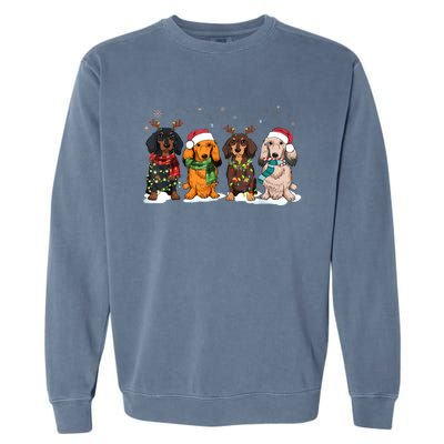 Dachshund Christmas Weiner Dog Christmas Pajamas For Women Garment-Dyed Sweatshirt