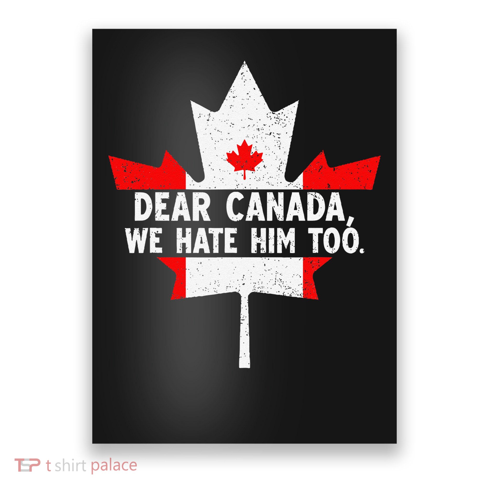 Dear Canada We Hate Him Too Political Protest Funny Poster