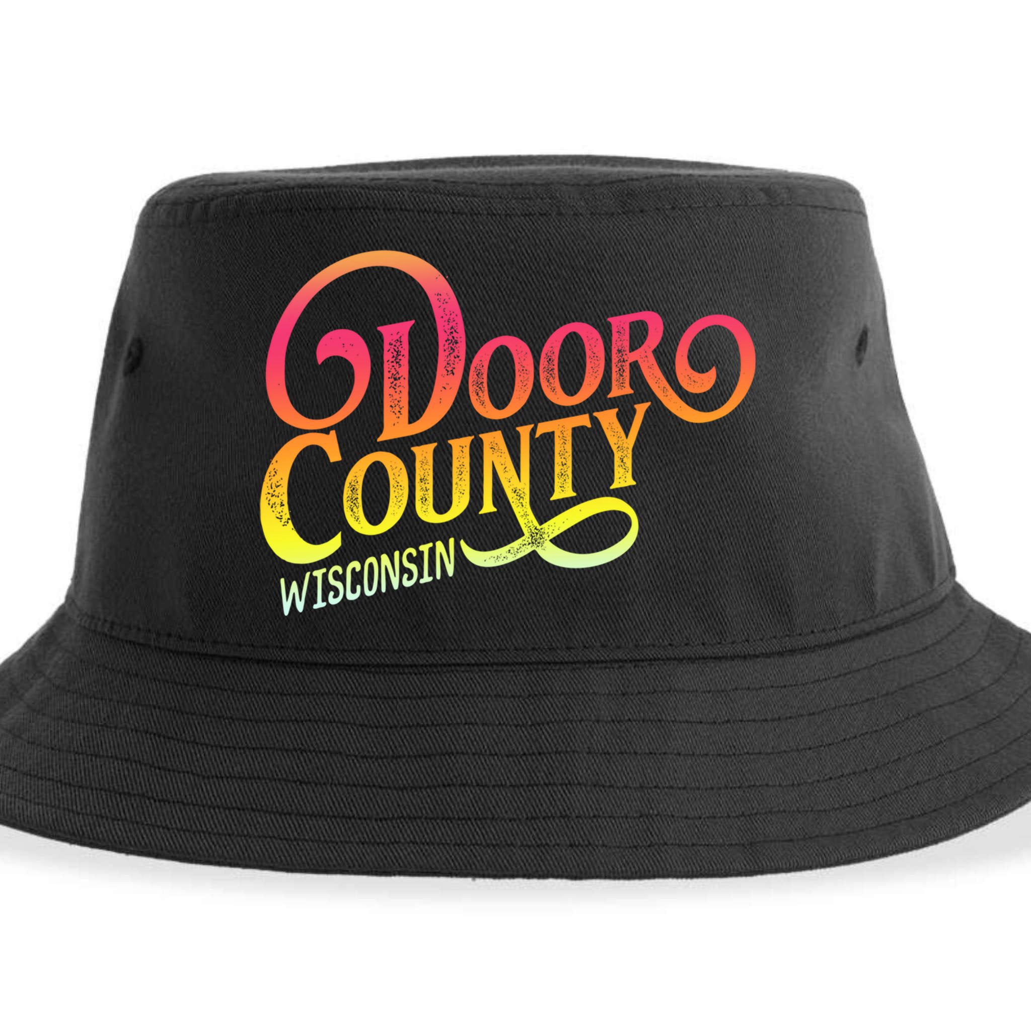 Door County Wisconsin Tourist Design Adults And Kids Souvenir Gift Sustainable Bucket Hat