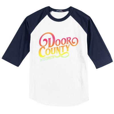 Door County Wisconsin Tourist Design Adults And Kids Souvenir Gift Baseball Sleeve Shirt