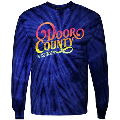 Door County Wisconsin Tourist Design Adults And Kids Souvenir Gift Tie-Dye Long Sleeve Shirt